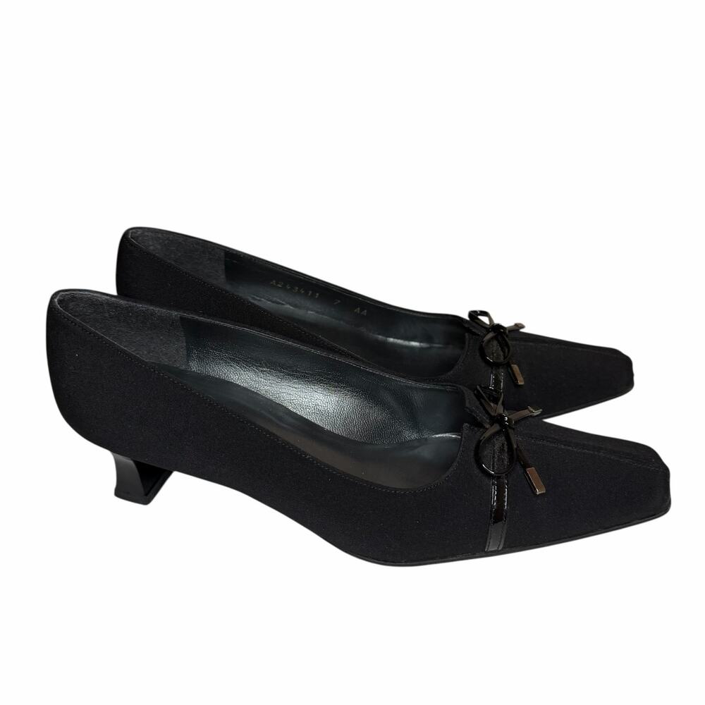 Stuart Weitzman Little Black Bow Low Heels Women’s 7 N